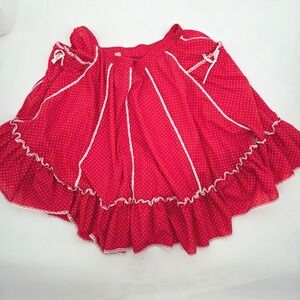Partners Please Malco Modes Skirt Red Polka Dot VTG XL USA Square Dance Western